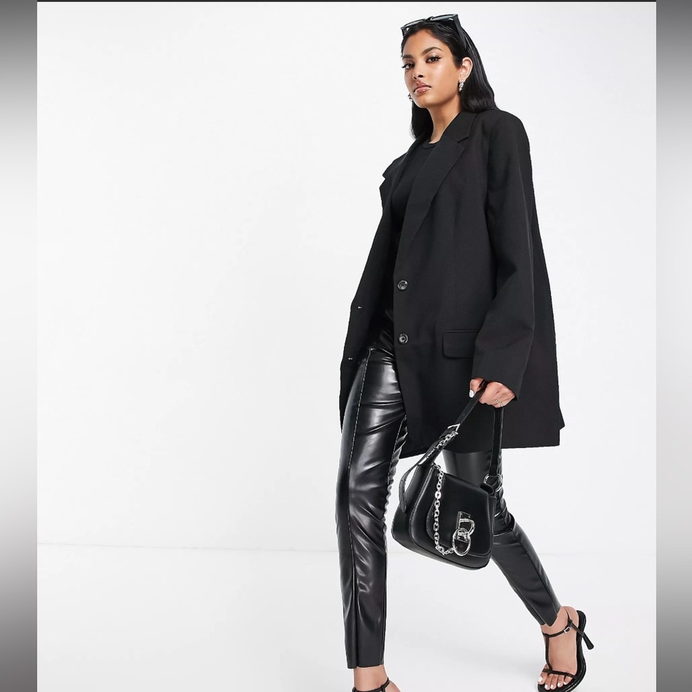 ASOS DESIGN boxy oversized grandad blazer in black L OUT OF STOCK ON ASOS!